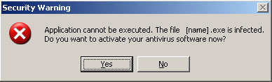 Application can not be executed Security Warning