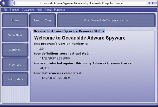 Oceanside Adware Spyware Remover software