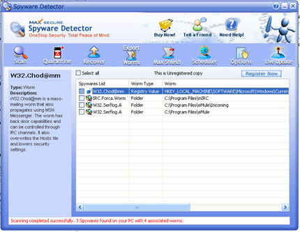 Max Secure Spyware Detector software