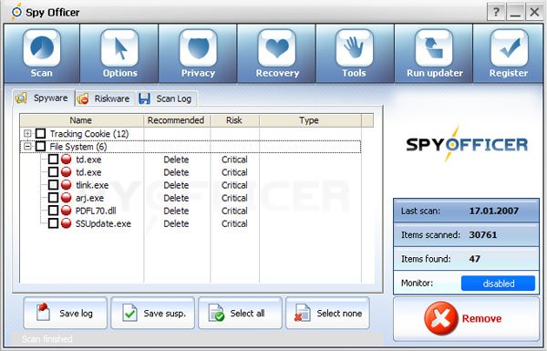 Spy Officer software