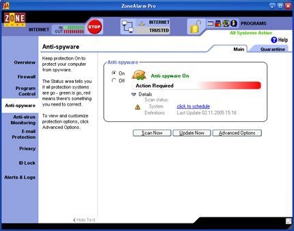 ZoneAlarm Anti Spyware software