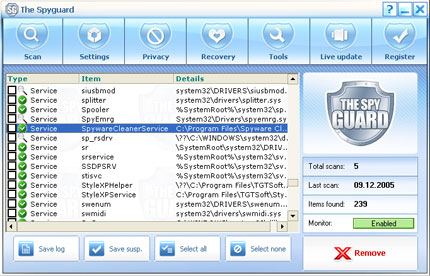 The Spy Guard software