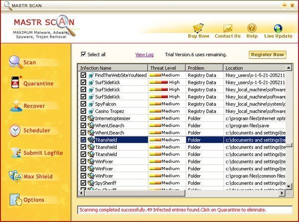 MASTR SCAN software