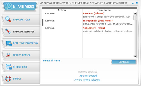 1st Anti Virus software