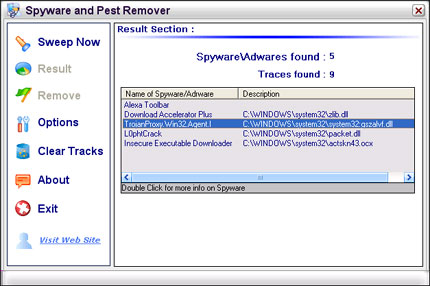Spyware and Pest Remover software