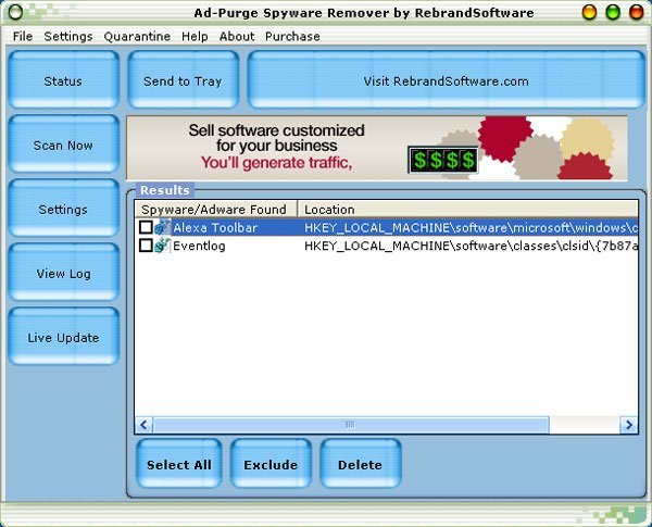 Ad Purge Spyware Remover software