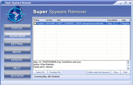 Super Spyware Remover snapshot Super Spyware Remover snapshot