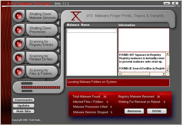 X Con Spyware Destroyer software
