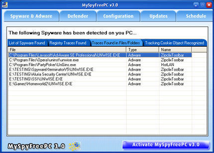 MySpyFreePC software