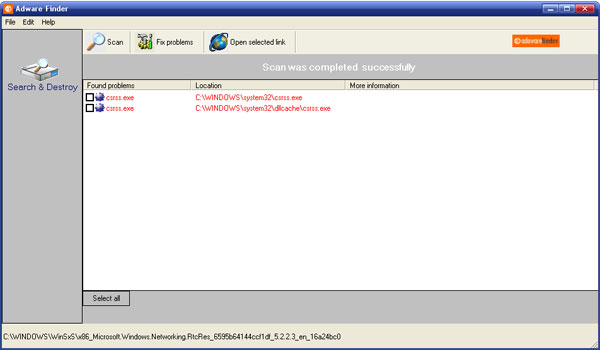 Adware Finder software