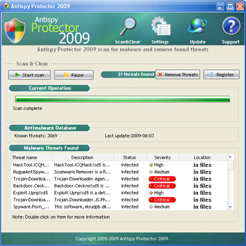 Antispy Protector 2009 removal