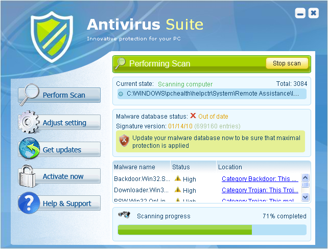 Antivirus Suite removal