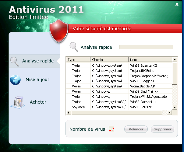 Antivirus 2011 removal