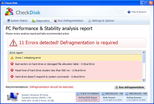 Check Disk removal