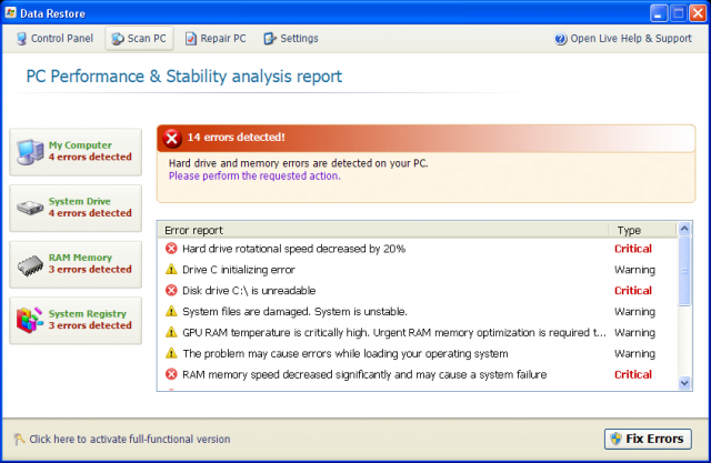 Data Restore removal