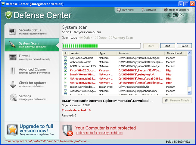 Defense Center removal