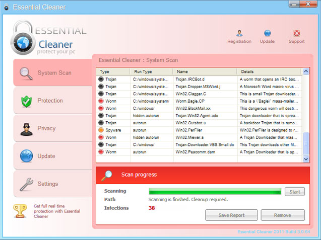 Essential Cleaner removal