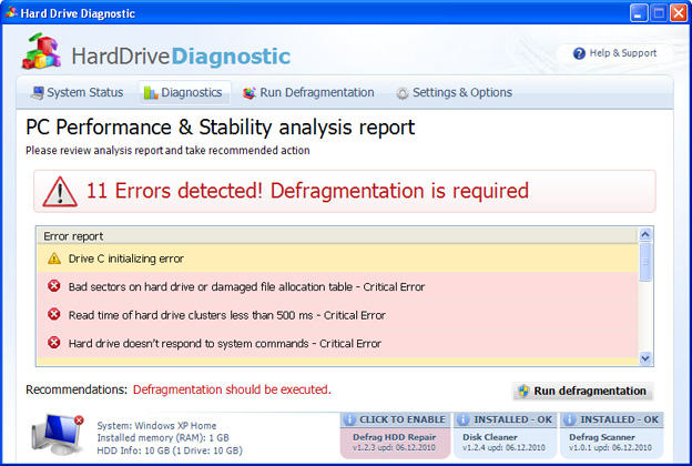 Hard Drive Diagnostic removal