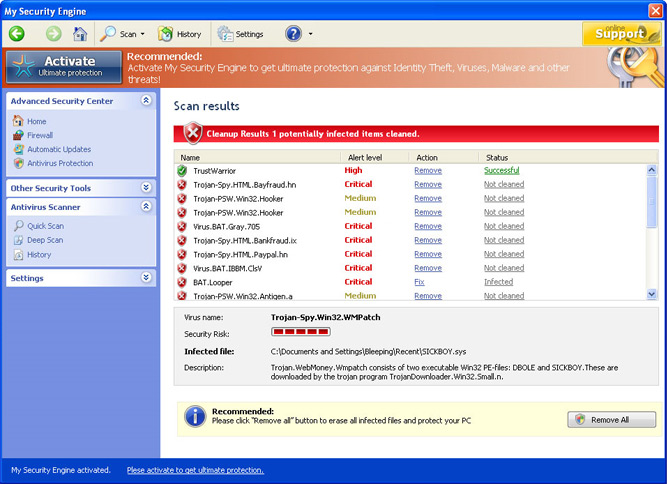 My Security Engine removal