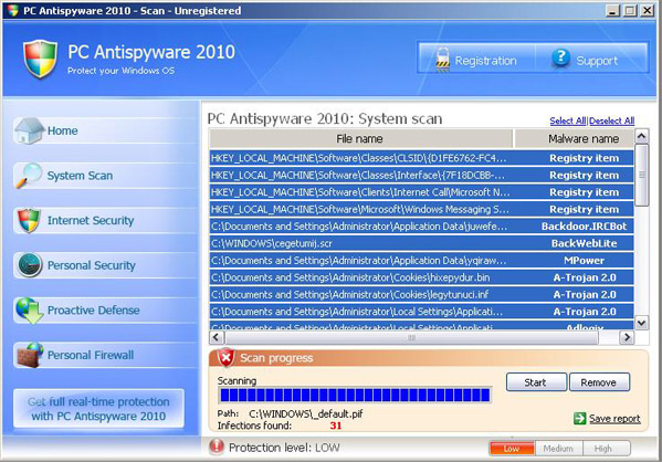 PC Antispyware 2010 removal