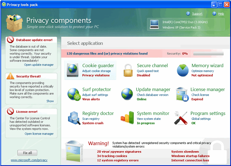Privacy Components removal
