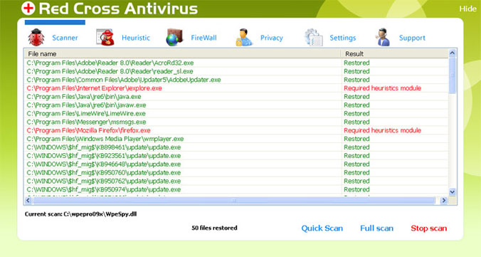 Red Cross Antivirus removal