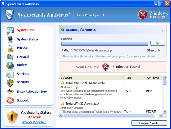 Sysinternals Antivirus removal