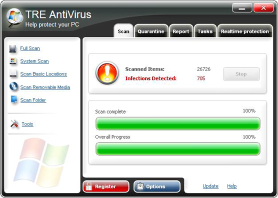 TRE Antivirus removal