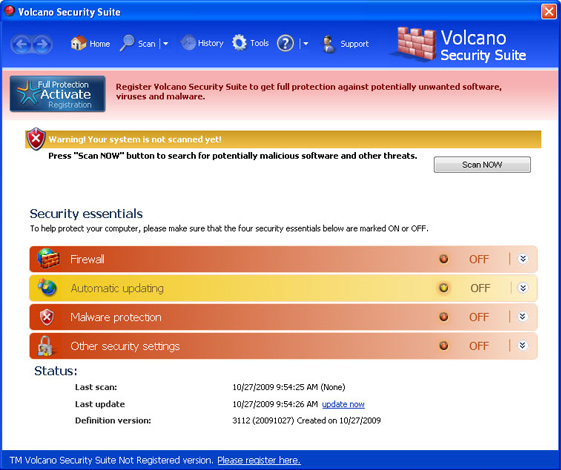 Volcano Security Suite removal