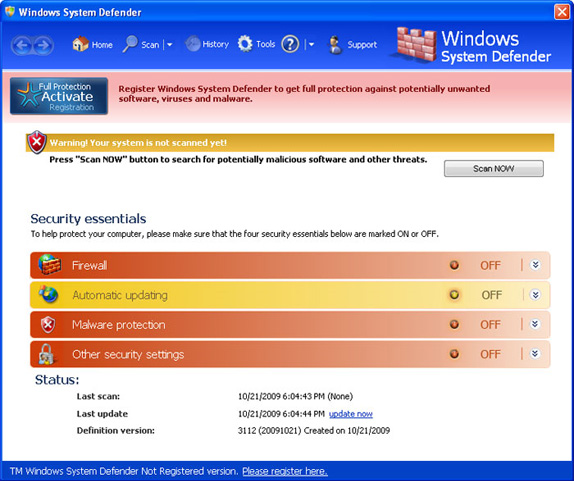 Windows System Defender removal