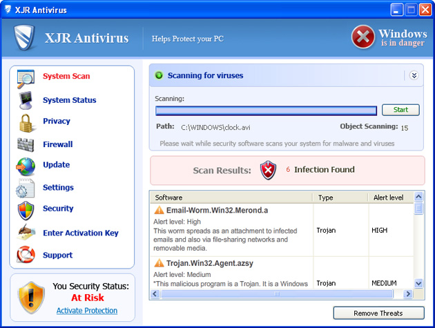 XJR Antivirus removal