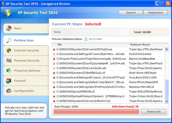 XP Security Tool 2010 removal