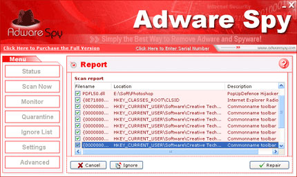AdwareSpy software