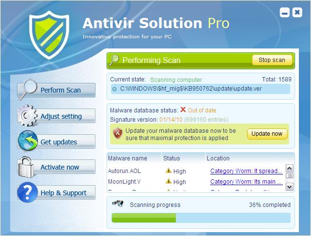 Antivir Solution Pro removal