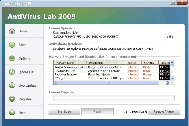 Antivirus Lab 2009 removal