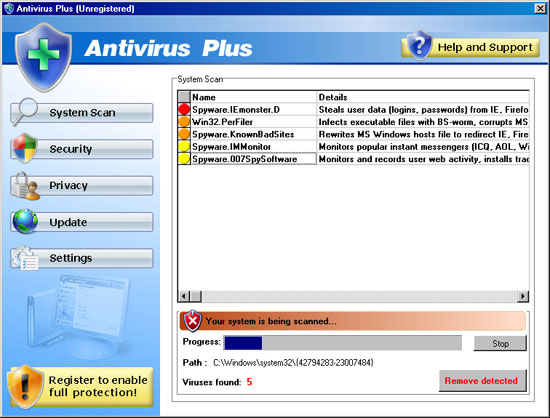Antivirus Plus removal