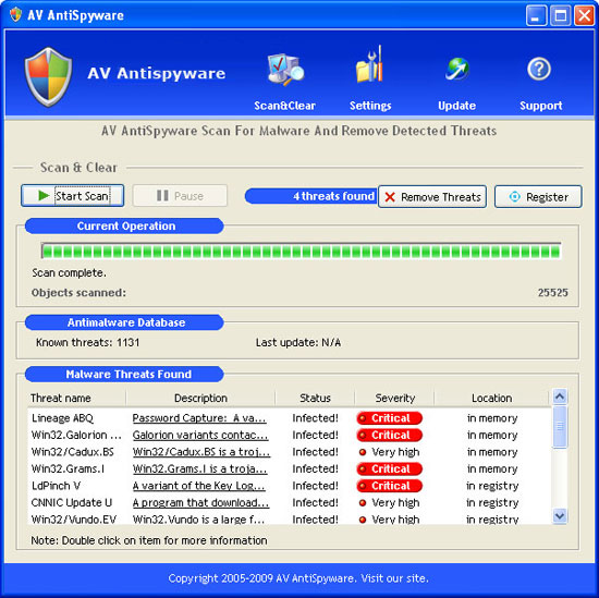 AV AntiSpyware removal