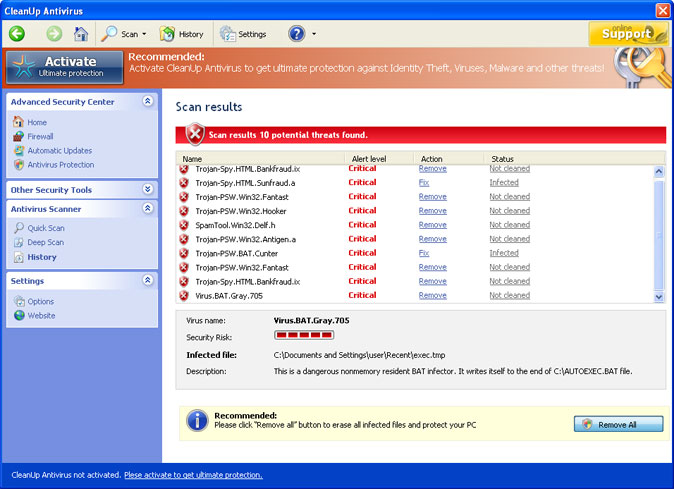 CleanUp Antivirus removal
