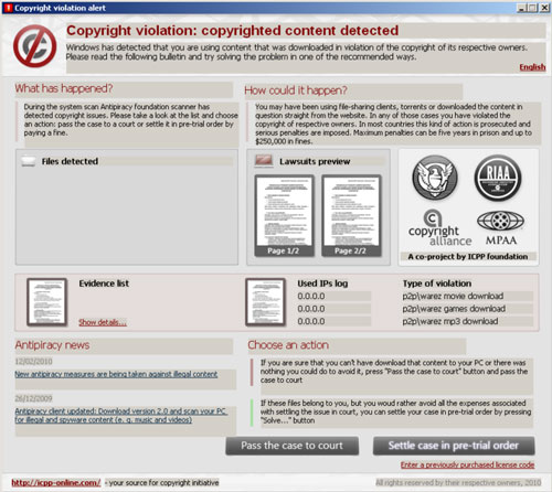 Trojan.Fakecopyright removal