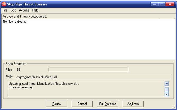 EAcceleration StopSign Threat Scanner software