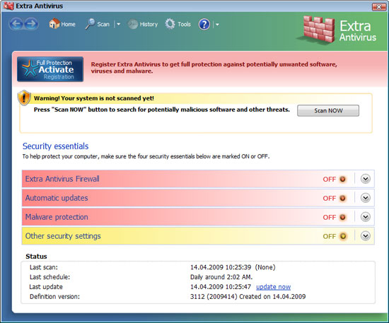 Extra Antivirus removal