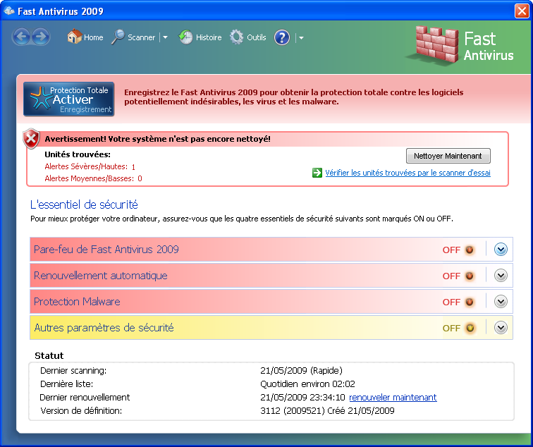 Fast Antivirus 2009 removal