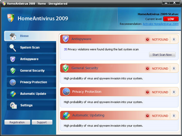 HomeAntivirus 2009 removal