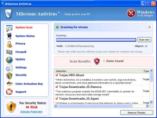 Milestone Antivirus removal