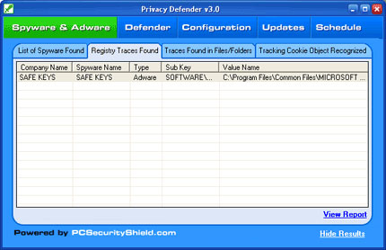 Privacy Defender software