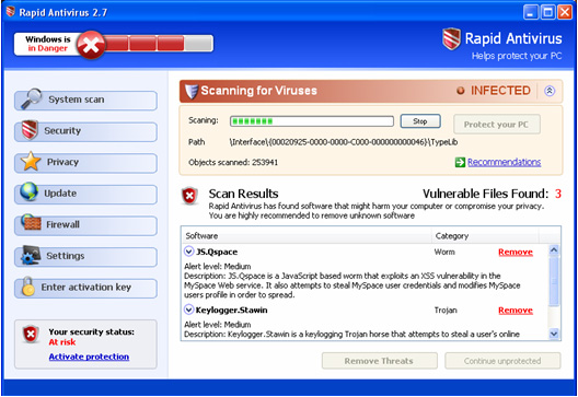 Rapid Antivirus removal