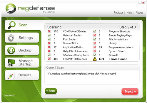 RegDefense removal