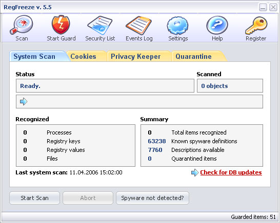 RegFreeze software
