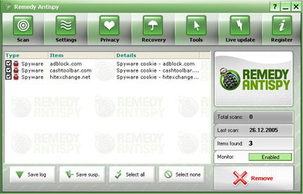 Remedy Antispy software
