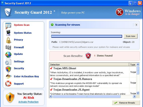 Security Guard 2012 removal
